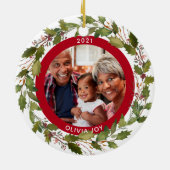 Décoration En Céramique 1er Noël en grands-parents 2 photos Wreath (Dos)