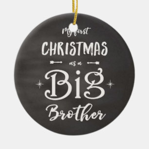 Décoration En Céramique 1er Noël en tant que grand frère tableau noir
