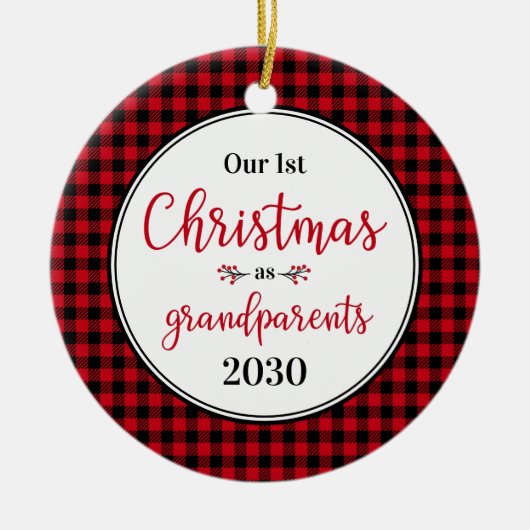 Décoration En Céramique 1er Noël en tant que grands-parents Photo (Devant)