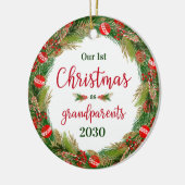 Décoration En Céramique 1er Noël en tant que grands-parents Photo (Gauche)