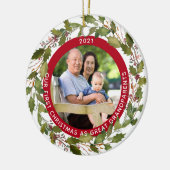 Décoration En Céramique 1er Noël Grands grands-parents 2 Photo Holly (Gauche)