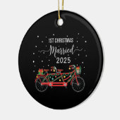 Décoration En Céramique 1er Noël Marié 2025 Tandem Vélo (Gauche)