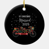 Décoration En Céramique 1er Noël Marié 2025 Tandem Vélo (Dos)