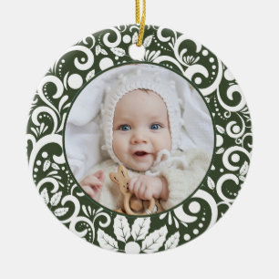 Décoration En Céramique 1ère Forêt de Noël Green Photo Festif élégant