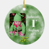 Décoration En Céramique 1ère photo de Noël du bébé (Dos)