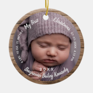 Décoration En Céramique 1ère Photos de Noël du bébé Statistiques de naissa