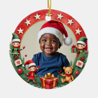 Décoration En Céramique 1st Christmas 2 sided,