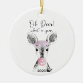 Décoration En Céramique 2020 Covid Funny Oh Deer Quel Devis An (Devant)