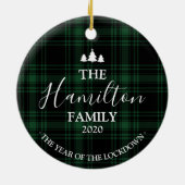 Décoration En Céramique 2020 L'Année De La Fermeture Vert Plaid Covid (Dos)