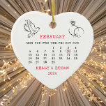 Décoration En Céramique 2024 Mariage Date Heart Calendar Marié<br><div class="desc">2024 Mariage Date Heart Calendar Married Ceramic Ornament. Éléments correspondants disponibles.</div>