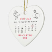 Décoration En Céramique 2024 Mariage Date Heart Calendar Marié (Gauche)