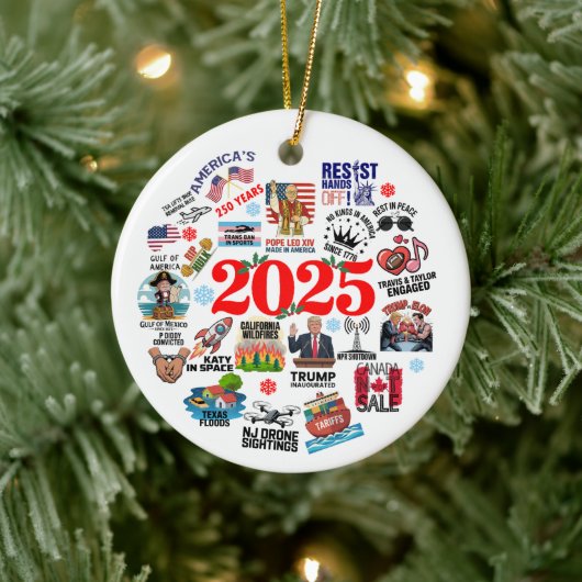 Décoration En Céramique 2025 Année en révision Ornament de Noël (Arbre)