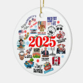 Décoration En Céramique 2025 Année en révision Ornament de Noël (Gauche)