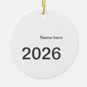 Décoration En Céramique 2026 2027 2028 nom titre ici année lettre gras