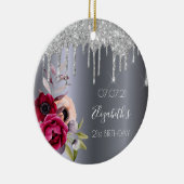 Décoration En Céramique 21e anniversaire argent parties scintillant goutte (Droite)