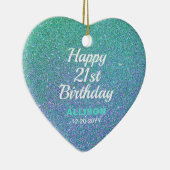 Décoration En Céramique 21e anniversaire Turquoise Parties scintillant ble (Droite)