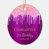 Décoration En Céramique 21e anniversaire violet parties scintillant arc-en (Gauche)