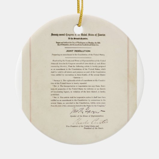 Décoration En Céramique 21ème Interdiction de fin d'amendement (Devant)