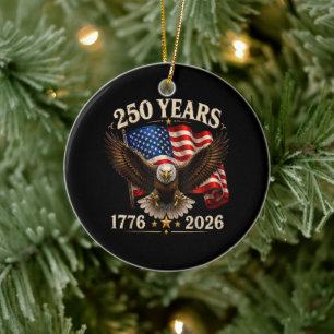 Décoration En Céramique 250e anniversaire USA aigle patriotique 250e