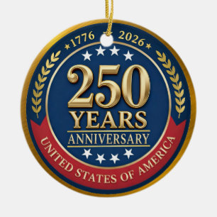 Décoration En Céramique 250e anniversaire USA patriotique 1776–2026