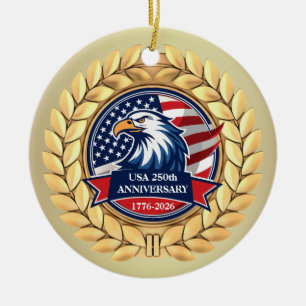 Décoration En Céramique 250e anniversaire USA patriotique   1776–2026