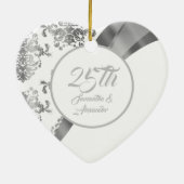 Décoration En Céramique 25e anniversaire de la mariage d'argent (Dos)