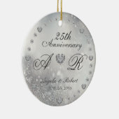 Décoration En Céramique 25e anniversaire du Mariage d'argent (Droite)