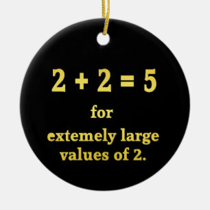 Décoration En Céramique 2 + 2 = 5 Blague Mathématique Drôle
