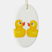 Décoration En Céramique 2 canards en caoutchouc dans l'amour (Droite)