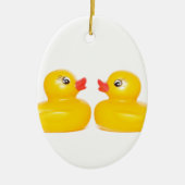 Décoration En Céramique 2 canards en caoutchouc dans l'amour (Devant)