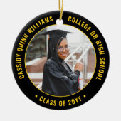 Décoration En Céramique 2 Graduation Photo Elégant Noir Or Jaune (Devant)