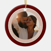 Décoration En Céramique 2 Photo Notre Premier Noël Engagé Beige Blush (Devant)