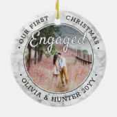 Décoration En Céramique 2 Photo Notre premier Noël Engagé Faux Marble (Dos)