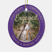 Décoration En Céramique 2 Photo Notre premier Noël Engagé Purple & Gold (Gauche)