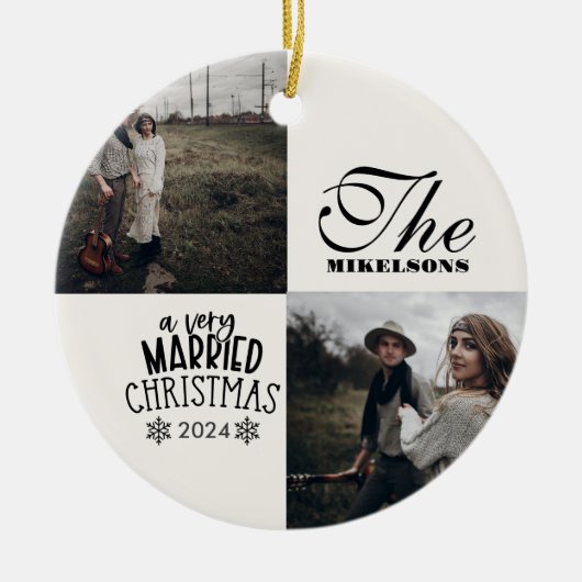 Décoration En Céramique 2 Photos Un Noël Très Marié (Devant)