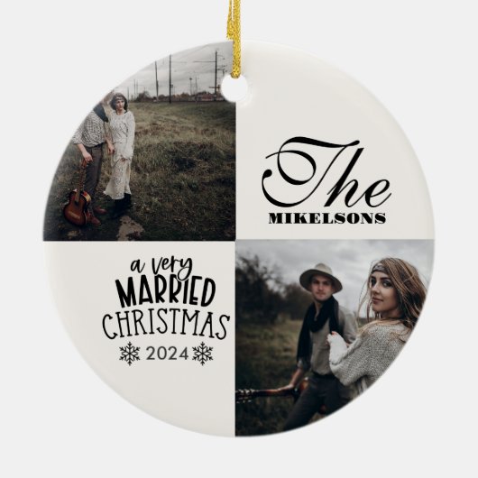 Décoration En Céramique 2 Photos Un Noël Très Marié (Dos)