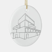 Décoration En Céramique 2D dessin de perspective d'une maison (Droite)