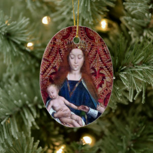 Décoration En Céramique 2x Vierge à l'Enfant trônant (détail; M 070)