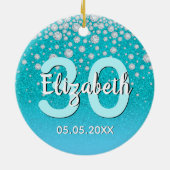 Décoration En Céramique 30e anniversaire turquoise bleu vert parties scint (Dos)