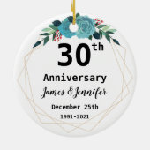 Décoration En Céramique 30e Wedding Anniversary Custom Names and Year (Dos)