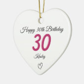 Décoration En Céramique 30th Birthday pink Shadow Monogram heart (Gauche)