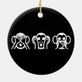 Décoration En Céramique 3 singes sages Emoji (Dos)