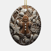 Décoration En Céramique 3D Effect Gingerbread Ornament | Custom Name (Droite)