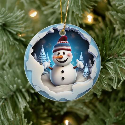 Décoration En Céramique 3d Snowman (Arbre)