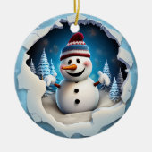 Décoration En Céramique 3d Snowman (Devant)