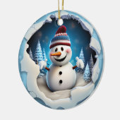 Décoration En Céramique 3d Snowman (Gauche)