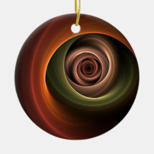 Décoration En Céramique 3D Spirale Abstraite couleurs chaudes Art fractal