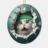 Décoration En Céramique 3e chat drôle (Gauche)