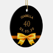 Décoration En Céramique 40e anniversaire noir or nom élégant arc (Droite)