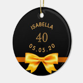 Décoration En Céramique 40e anniversaire noir or nom élégant arc (Gauche)